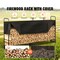 Black Steel Firewood Rack with 600D Oxford Cover, Tubular Frame and Cord Capacity